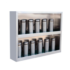 工厂车间不锈钢员工水杯架壁挂饭店上墙杯架保温杯桌面茶杯放置架