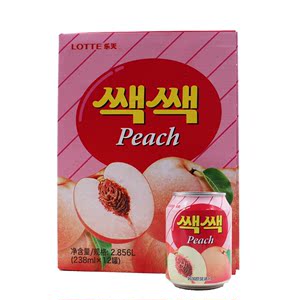 韩国进口乐天桃汁饮料238ml*12包邮