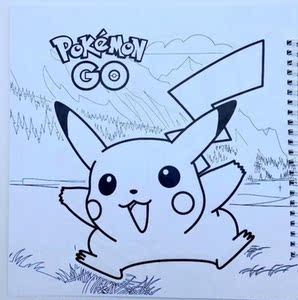 素描本皮卡丘初学者填色本图画绘本手绘涂色线稿神奇宝贝画册宝p