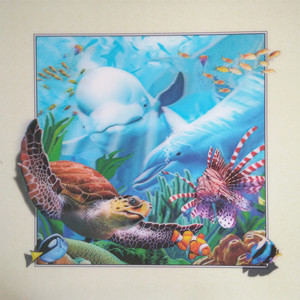 海豚5d高清动感光栅画立体无框画3d全景奇画三维立体画家居挂画_阿里