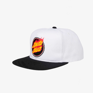 市井店 santa cruz 美版潮牌嘻哈街舞滑板街头火焰平檐白色棒球帽