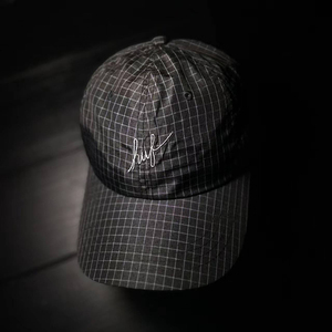 【现货】市井店huf美版潮牌嘻哈街舞滑板flynn弯檐格纹黑色棒球帽