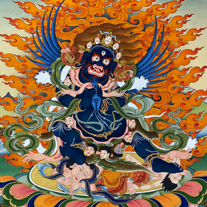 尼泊尔雪谦寺lama画师手绘普巴金刚唐卡/尺寸42*60/编号059