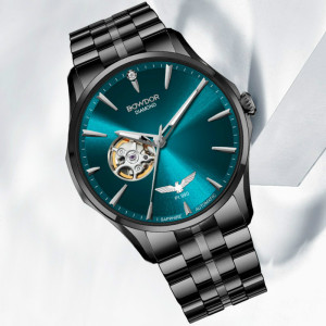 宝舵手表传世系列足金时尚自动机械表气质防水钢带镂空男表gg013g