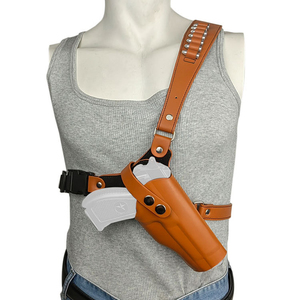 隐形92战术快拔套皮革1911腋下枪套双肩背带隐藏p320 mp40 g17 p1