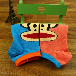 包邮大嘴猴船袜子女短袜低帮薄款纯棉夏季休闲卡通可爱个性韩国潮