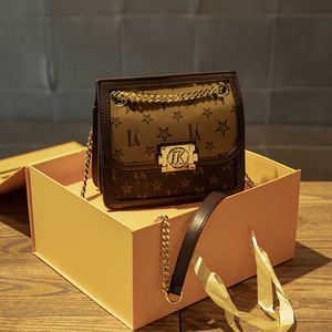 包包女包2020新款正品老花lv链条小方包斜挎单肩包女