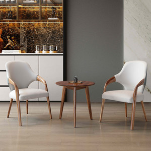 实木餐椅北欧餐厅简约椅实木扶手椅现代休闲乌金木桌椅三件套组合