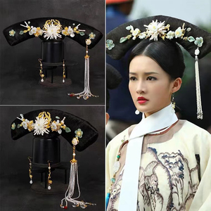 影视剧如懿传李沁同款旗头清朝皇后贵妃贵人妃子格格旗头假发造型
