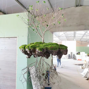 仿真假山假石造景悬浮树石泡沫假室内造景样板间悬挂悬空植物装饰