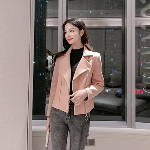 鹿皮绒款外套短款女修身