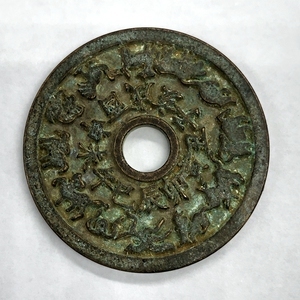 古钱币收藏十二生肖背八卦花钱圆孔十二生肖花钱