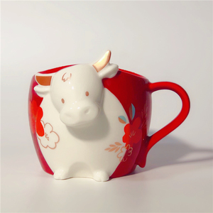 星巴克2021牛年新品 355ml牛年生肖款马克杯立体浮雕造型咖啡水杯