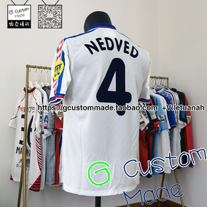 捷克国家队内德维德客场球衣1996欧洲杯足球组队服定制