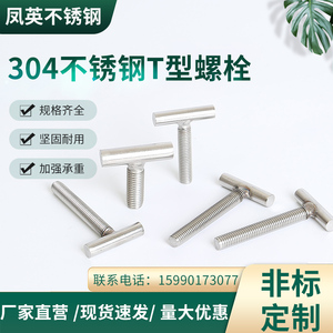 304不锈钢国标T型螺栓非标丁字螺钉T字型焊接圆棒螺丝M4M5M6M8M10