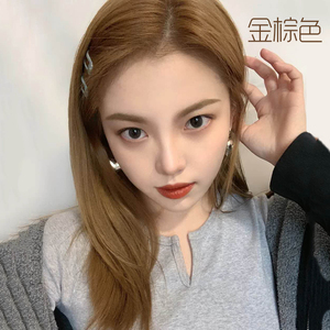 暖棕色奶茶咖棕极浅金亚麻黄色金珊瑚色蜜糖棕染发膏染发剂显白