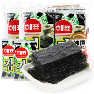 韩国进口儿童海牌烤海苔16g 即食寿司烤脆紫菜片海苔卷休闲零食