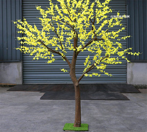 仿真黄色跳舞兰假花树春景造景文心兰假花树摆件舞台活动表演道具