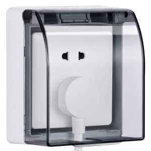 86型明装粘贴式超薄防水罩 家用插座保护盖 卫生间面板透明防溅盒