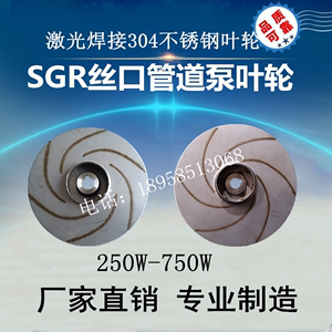 220V丝口管道泵不锈钢叶轮SGR热水循环泵增压泵370W/750W水泵配件