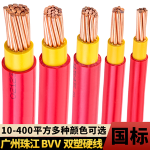 广州珠江电线BVV10/16/25/35/50/70平方国标阻燃铜芯双塑电线电缆