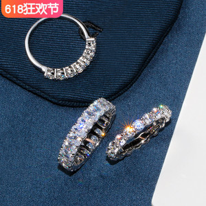 925纯银锆石满钻石排钻中指食指戒指女时尚个性轻奢小众独特指环
