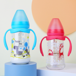 吸管奶瓶婴儿喝水杯宝宝ppsu儿童重力球宽口径胀防气玻璃小月龄u