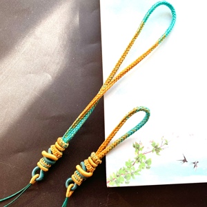 手工编手机钥匙包包挂绳半成品可加吊坠小滴溜配饰玉石蜜蜡金银坠