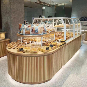 日式面包柜 面包展示柜 玻璃商用边柜展示架子烘培柜台实木中岛柜