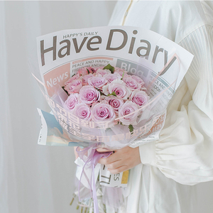 鲜花包装纸画报系列法国小镇向往生活白色牛皮纸花束花艺包花材料