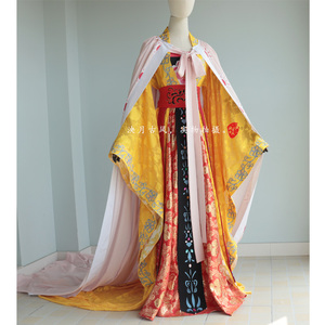 泱月古风86版西游记女儿国国王披风印花拖尾同款cos华丽定制唯美