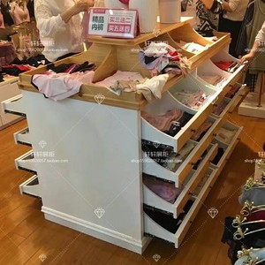 木制烤漆内裤展示柜袜子展示架内衣店货架双面中岛陈列柜