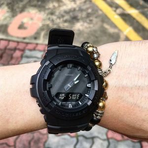 代购卡西欧男表casio g-shock黑色夜光双显防水运动手表g100bb-1a