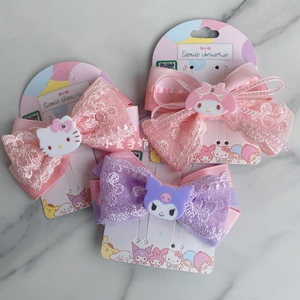 kitty美乐蒂蕾丝蝴蝶结儿童发夹发饰宝宝女孩凯蒂猫带钻发夹