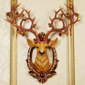 几何欧式仿真动物招财鹿头墙面壁挂件壁饰玄关客厅酒吧立体装饰品