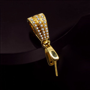 g18k金镶钻扣头瓜子扣特大满钻扣 g750翡翠挂扣 18k吊坠扣 au750