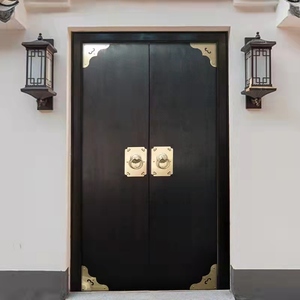 实木仿古大门徽派庭院大门老式农村大门中式双开进户大门别墅大门