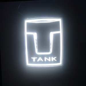 长城坦克300发光车标灯新款水晶电镀款动态 500多色后备箱备胎灯
