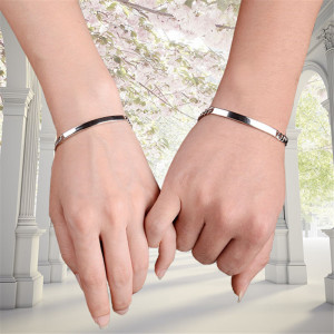 情侣手链一对纯银纪念韩版手镯简单男女异地恋七夕礼物刻字情侣款