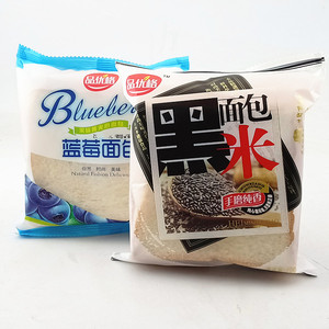 品优格 蓝莓夹心黑米面包吐司代餐袋装100克独立包装糕点零食包邮
