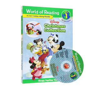 英文原版 Disney Christmas Collection 附CD 迪斯尼有声绘本奇米老鼠 3个故事合集 圣诞节 World of Reading 儿童分级读物