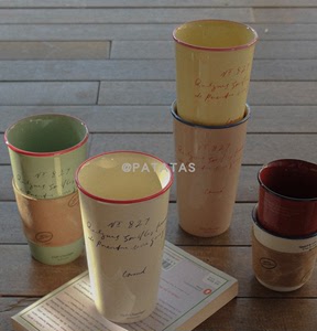 部分现货韩国正品Hotel827新品复古法式纸杯造型陶瓷咖啡杯马克杯