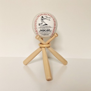 木质棒球棒支架棒球底座迷你展示陈列架baseball球座实木球托软装