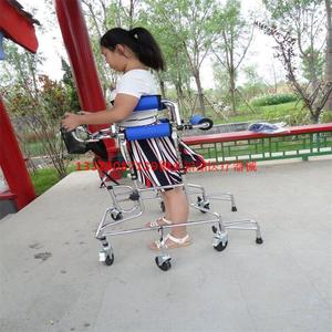 高低可调助行车助步器脑瘫儿童麻痹康复锻炼残疾人带轮折叠学步车
