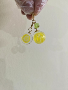 日本糖果屋の柠檬黄组合の手作糖球经典款拉链扣包包挂件钥匙扣