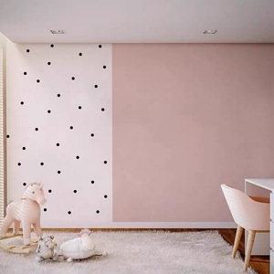 粉色波点温馨女孩儿童房墙布北欧简约莫兰迪壁纸清新背景墙纸壁画