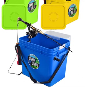 硬桶装多功能筏钓桶筏钓微铅杆重铅缓降支架加厚钓鱼杂物桶活鱼箱