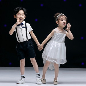 六一儿童合唱演出服装主持人男女花童幼儿园小学生钢琴朗诵礼服