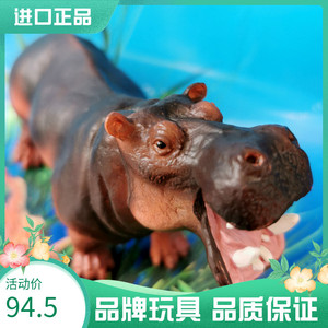 欧美版safari正品野生动物教学模型张嘴河马229029玩具摆件道具