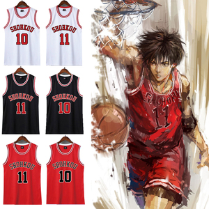 灌篮高手背心球衣儿童篮球服套装男樱木花道10号流川枫11红色队服
